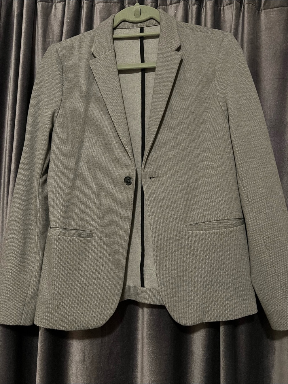 Zara Men's Light Gray Single-Button Blazer